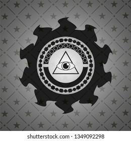 illuminati pyramid icon inside realistic black emblem
