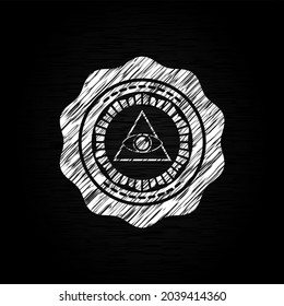 illuminati pyramid icon on chalkboard, vector illustration, pretty design. 