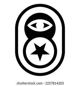 Illuminati symbol aesthetic tatto design vector