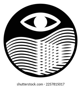 Illuminati symbol aesthetic tatto design vector