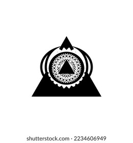 illuminati vector illustration, in black and white colors, suitable for mascots, logos, posters, tattoos, screen printing, etc