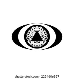 illuminati vector illustration, in black and white colors, suitable for mascots, logos, posters, tattoos, screen printing, etc