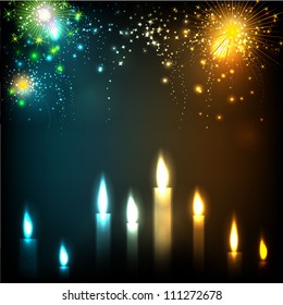 Illuminating candles theme for Diwali or Deepawali festival. EPS 10.