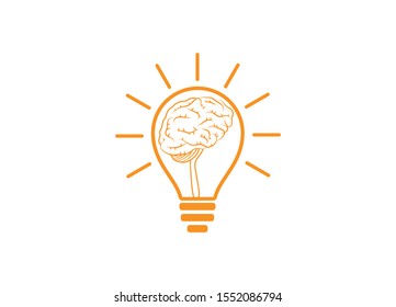 Illuminating Ideas the Power of Brainstorming and Intellectual Concepts Represented by a Lightbulb Shaped Symbol Featuring a Brain