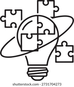 Illuminating ideas through collaboration isolated on white background, illustration