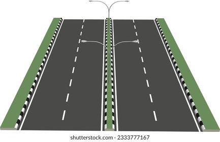 Illuminating the night with a double-lane road and streetlights.