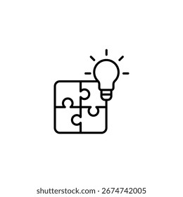 Iluminación de soluciones Lightbulb y rompecabezas que representan la resolución de problemas