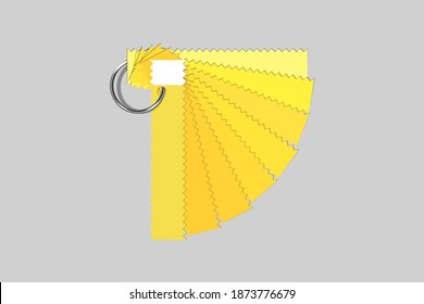 illuminating and ultimate gray colors, color of the year 2021, monochromatic fanned trendy colour palette, hue, saturation and lightness sample swatch book guide, stock vector illustration clip art