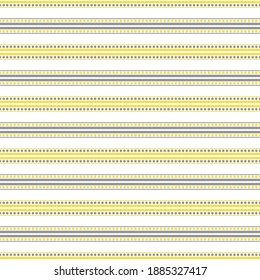Illuminating yellow and ultimate gray seamless horizontal striped pattern, vector illustration. Seamless pattern with yellow and gray lines with dots on white. Stripes geometric background