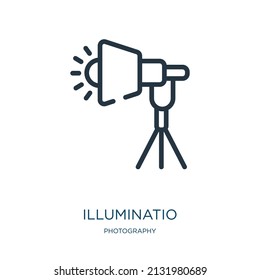 illuminatio thin line icon. png, camera linear icons from photography concept isolated outline sign. Vector illustration symbol element for web design and apps.