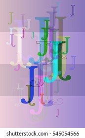 illumination between J and alphabet, shiny gradation