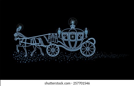 Illumination of the horse-drawn carriage and the night sky