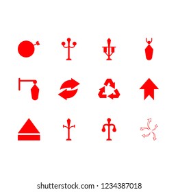 illumination icon set about arrows, streetlight and arrow vector set