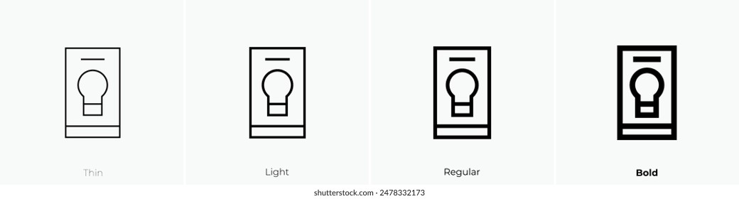 illumination icon. Thin, Light Regular And Bold style design isolated on white background