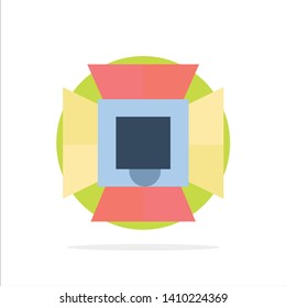 Illumination, Light, Lighting, Professional, Soft box Abstract Circle Background Flat color Icon