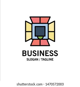 Illumination, Light, Lighting, Professional, Soft box Business Logo Template. Flat Color. Vector Icon Template background