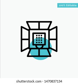 Illumination, Light, Lighting, Professional, Soft box turquoise highlight circle point Vector icon. Vector Icon Template background