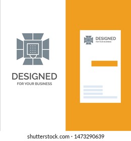 Illumination, Light, Lighting, Professional, Soft box Grey Logo Design and Business Card Template