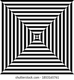 Illusion Abstract black and white pattern. Monochrome pattern. Optical illusion. Op art.