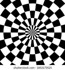 Illusion Abstract black and white pattern. Monochrome pattern. Optical illusion. Op art.