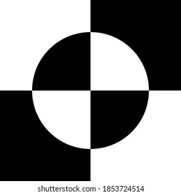 Illusion Abstract black and white pattern. Monochrome pattern. Optical illusion. Op art.