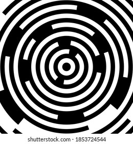 Illusion Abstract black and white pattern. Monochrome pattern. Optical illusion. Op art.