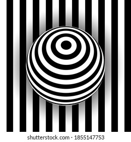 Illusion Abstract black and white pattern. Monochrome pattern. Optical illusion. Op art.