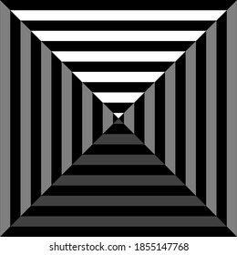 Illusion Abstract black and white pattern. Monochrome pattern. Optical illusion. Op art.