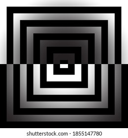 Illusion Abstract black and white pattern. Monochrome pattern. Optical illusion. Op art.
