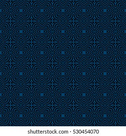 illusion art. seamless floral pattern. vector illustration. black, blue color