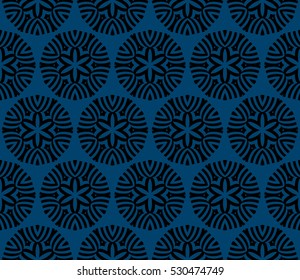 illusion art. seamless floral pattern. vector illustration. black, blue color
