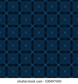 illusion art. seamless floral pattern. vector illustration. black, blue color