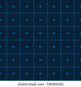 illusion art. seamless floral pattern. vector illustration. black, blue color