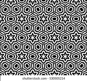 illusion art. seamless floral pattern. vector illustration. black, white color. for invitation, wallpaper