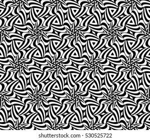 illusion art. seamless floral pattern. vector illustration. black, white color. for invitation, wallpaper