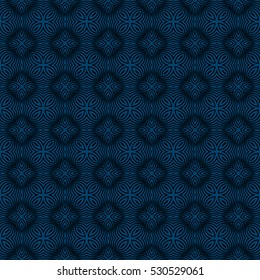 illusion art. seamless floral pattern. vector illustration. black, blue color