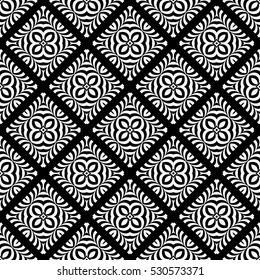 illusion art. seamless floral pattern. vector illustration. black, white color. for invitation, wallpaper