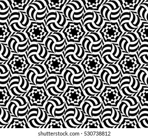 illusion art. seamless floral pattern. vector illustration. black, white color. for invitation, wallpaper