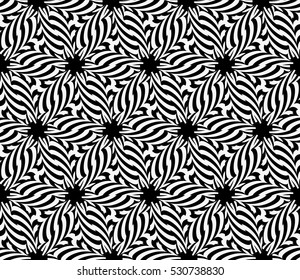 illusion art. seamless floral pattern. vector illustration. black, white color. for invitation, wallpaper