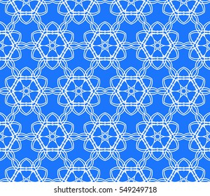 illusion art. seamless floral pattern. vector illustration. blue color