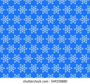 illusion art. seamless floral pattern. vector illustration. blue color