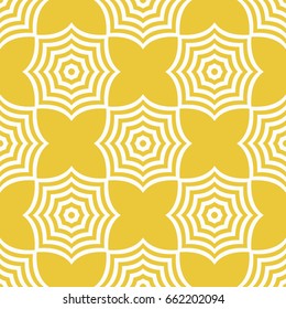 illusion art. seamless geometric pattern. vector illustration. yellow, white color