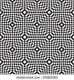 Illusion background. Abstract monochrome seamless pattern. Allover abstract texture. black and white print. 