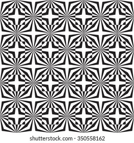 Illusion background. Abstract monochrome seamless pattern. Allover abstract texture.