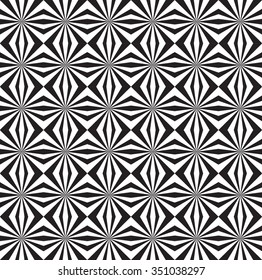 Illusion background. Abstract monochrome seamless pattern. Allover abstract texture.