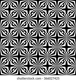 Illusion background. Abstract monochrome seamless pattern. Allover abstract texture.