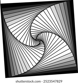 Fondo de ilusión. Superficie de líneas onduladas abstractas en blanco y negro distorsionadas. Diseño de cartel de onda rayada. Tri Fondo de pantalla de ilusión. Ilustración vectorial