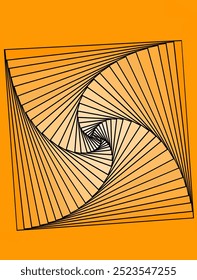 Illusion background. Distorted orange and white abstract wavy lines surface. Striped wave poster design. Tri illusion wallpaper. Vector illustration