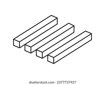 The Illusion bar of 3 and 4. Isolated Vector Illustration