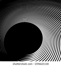 Illusion of circular movement. Abstract op art lines design. Vector illustration.